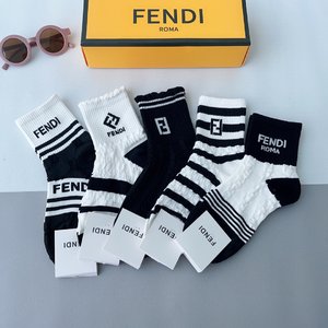Fendi Store Sock- Mid Tube Socks Cotton Fashion