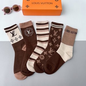 Louis Vuitton Sock- Mid Tube Socks Replica Sale online Combed Cotton Fashion