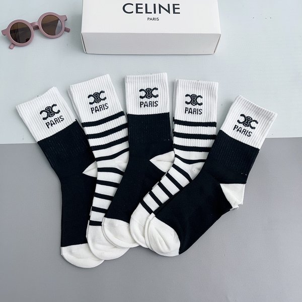 Celine Sale Sock- High Socks Cotton