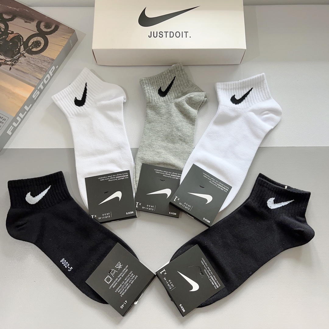 配包装一盒5双新款Nike/耐克高版本短袜精梳棉专柜同步高品质抗菌防臭吸汗透气[得意][得意]