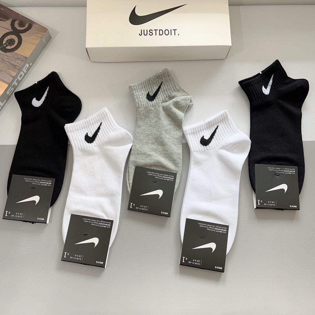 配包装一盒5双新款Nike/耐克高版本短袜精梳棉专柜同步高品质抗菌防臭吸汗透气[得意][得意]