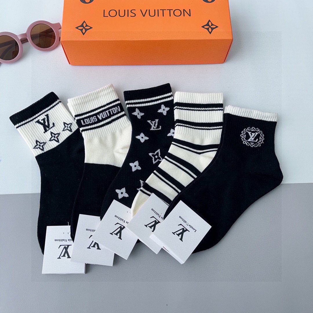 Louis Vuitton Comprar Calcetines de tubo Hombres Peinado Algodón Fashion