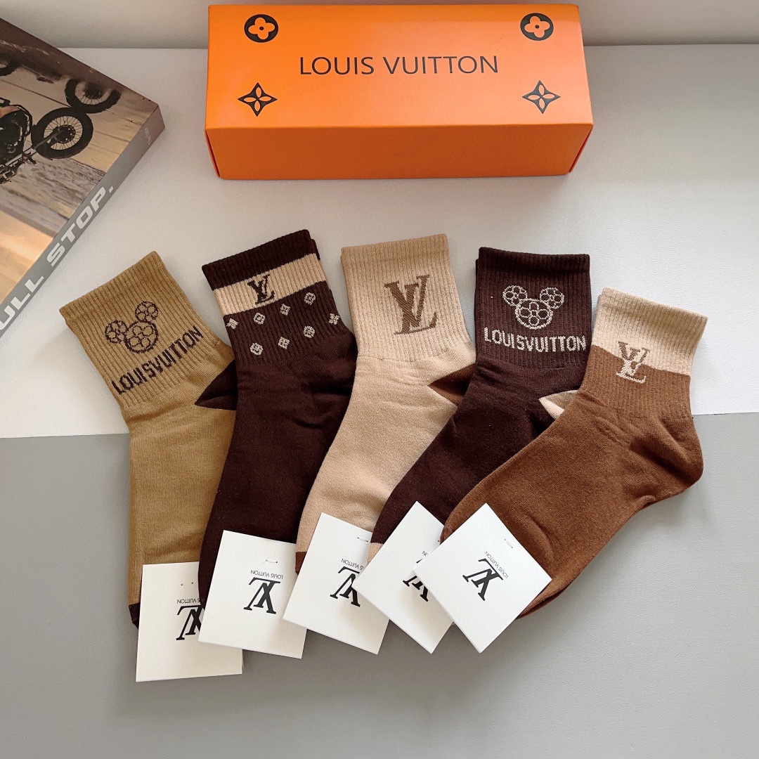 a la venta barato ahora
 Louis Vuitton Calcetines de tubo Peinado Algodón Fashion