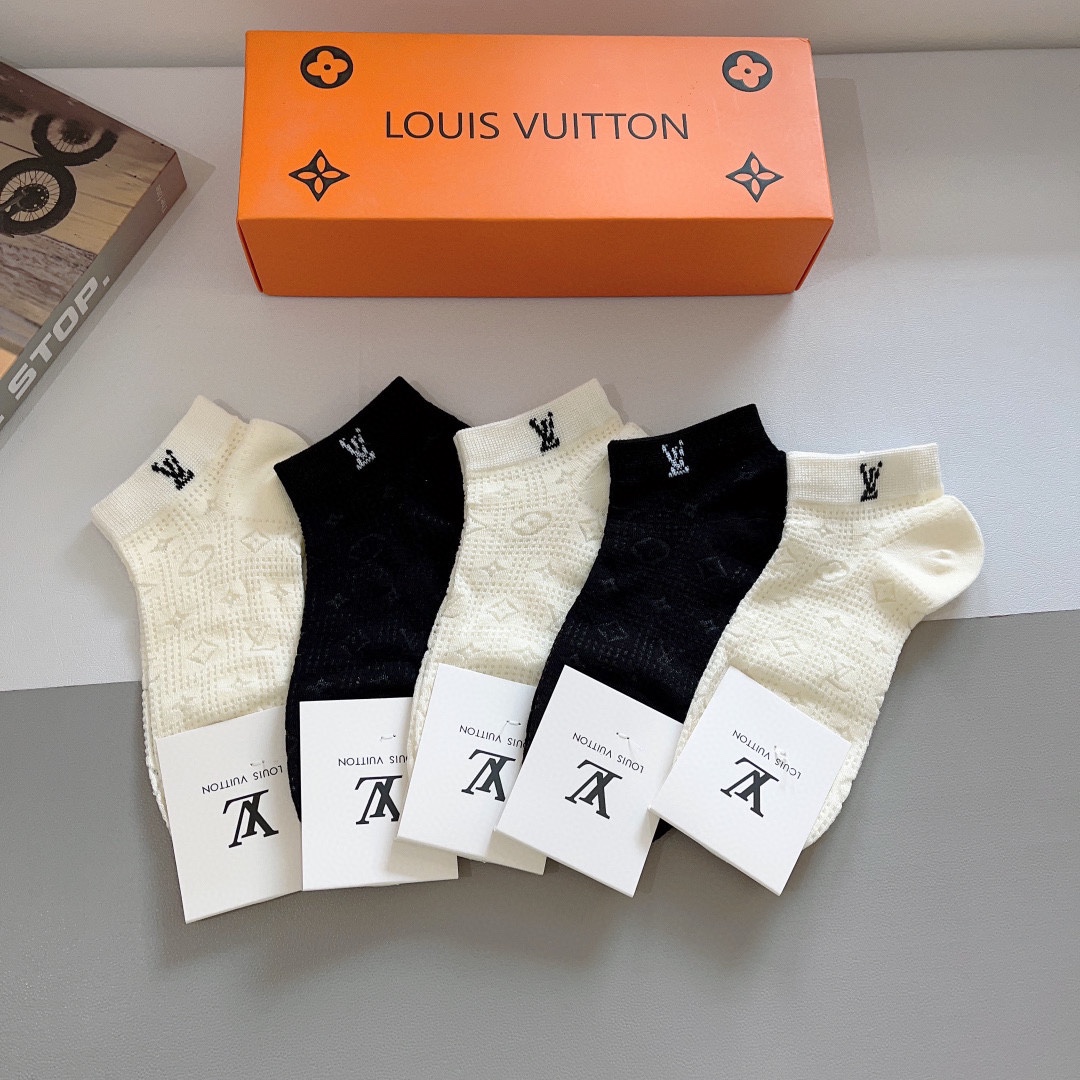 Louis Vuitton Calcetines de tubo Peinado Algodón Fashion