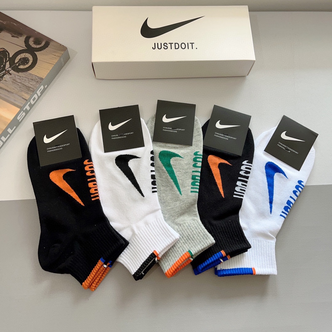 配包装一盒5双新款Nike/耐克高版本短袜精梳棉专柜同步高品质抗菌防臭吸汗透气[得意][得意]