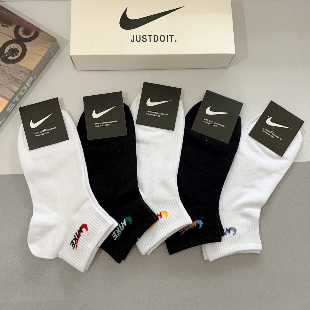 配包装一盒5双新款Nike/耐克高版本短袜精梳棉专柜同步高品质抗菌防臭吸汗透气[得意][得意]