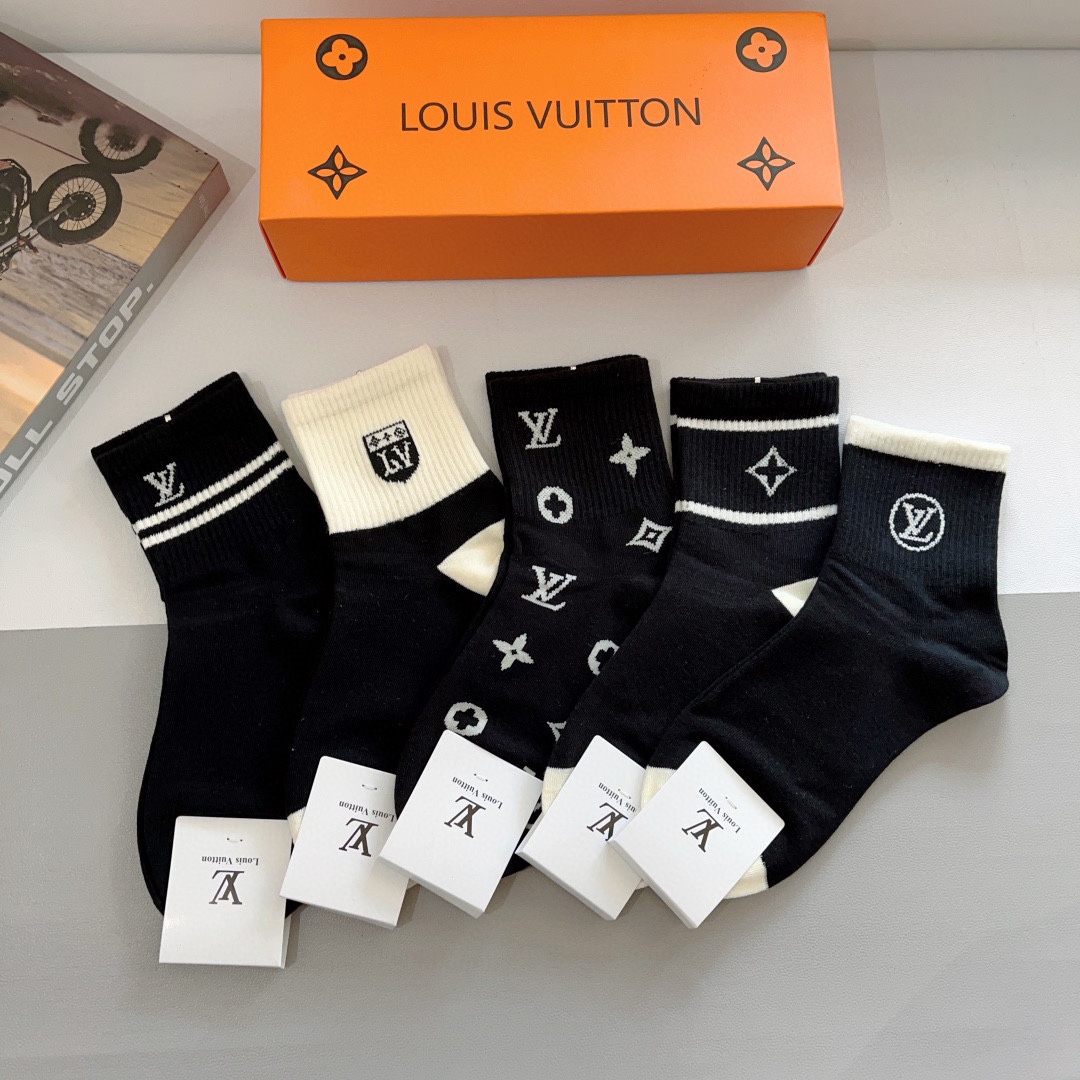 Louis Vuitton Replicas
 Sock- Mid Tube Socks Cotton Fashion