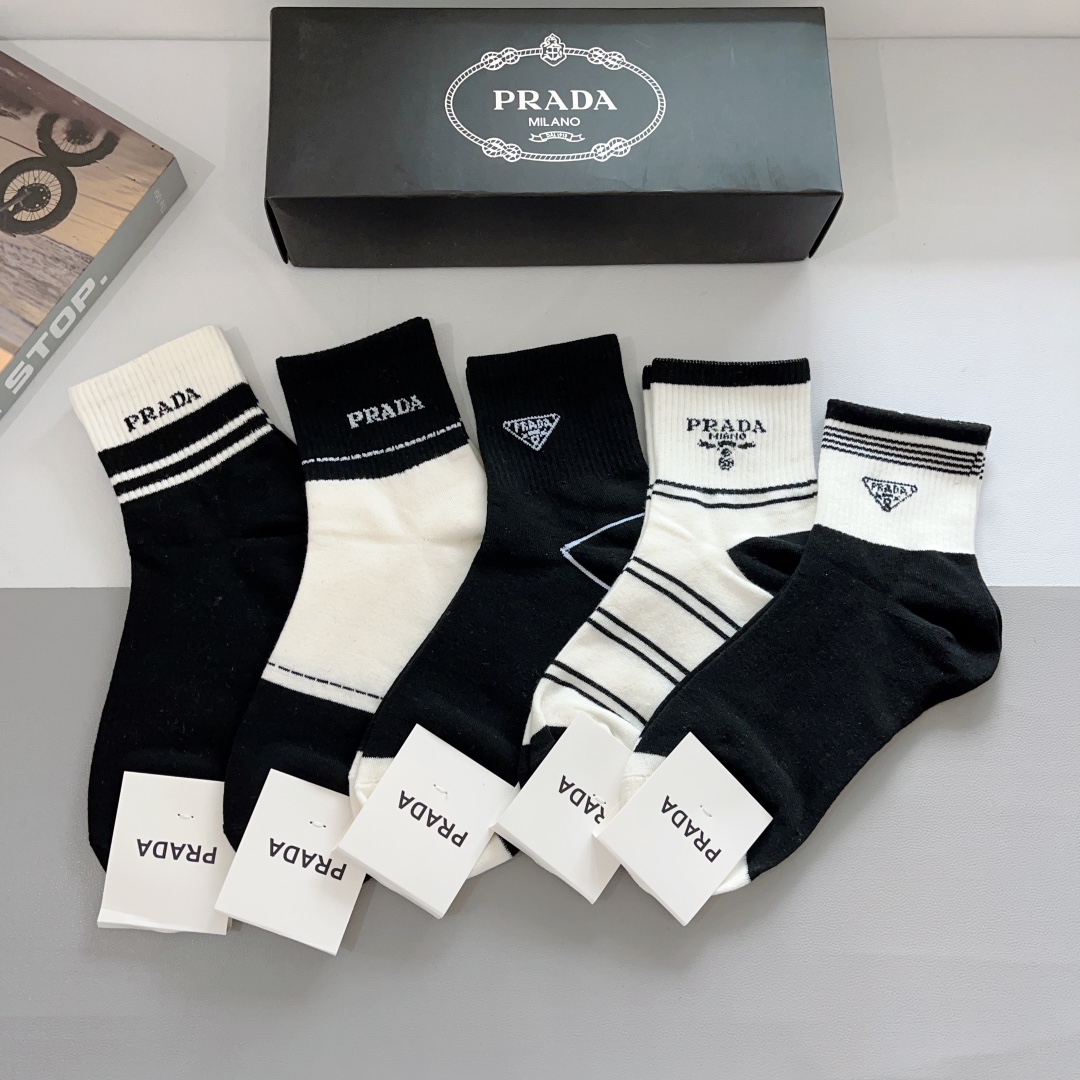 Prada Wholesale
 Sock- Mid Tube Socks Cotton