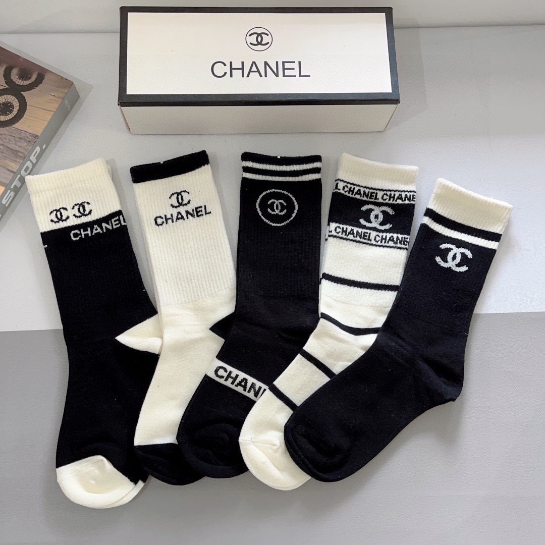 Chanel Calcetines Medias altas Comprar en linea
 Algodón