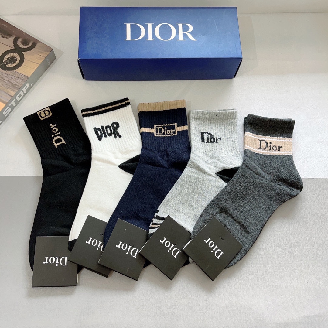 Dior Sock- Mid Tube Socks Cotton