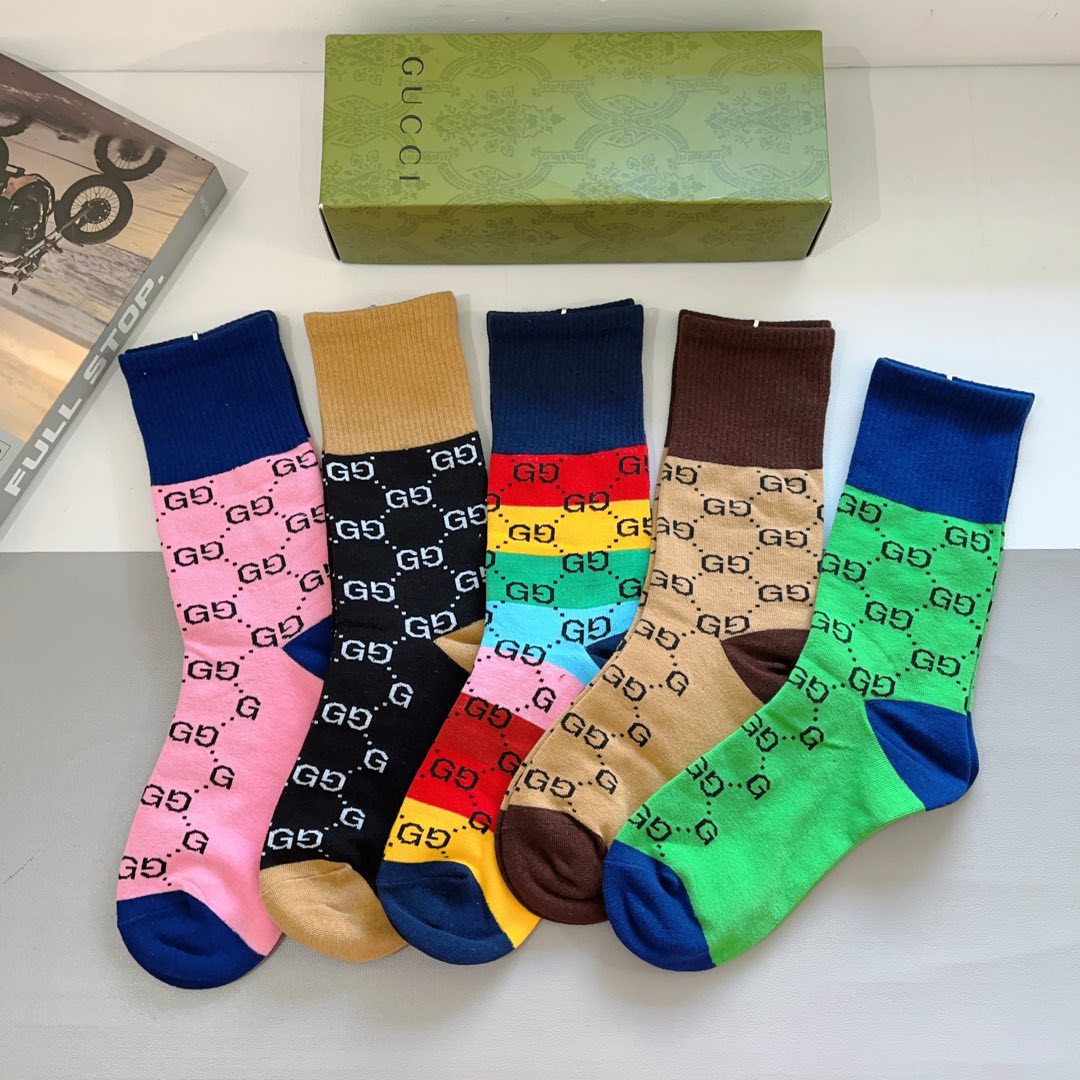 NO:294434,Packaging (5 pairs per box) Gucci Ins super popular stockings, pure cotton fabric, a must-have for trendy people, classic double G letters, personalized and fashionable versatile style!  socks, stockings, socks, gucci, socks19860909配包装（一盒5双） Gucci 古奇 ins超火爆长筒袜,纯棉面料,潮人必备 ,经典双G字母,个性时尚百搭款！袜子,丝袜,袜子,gucci,socks,accessory