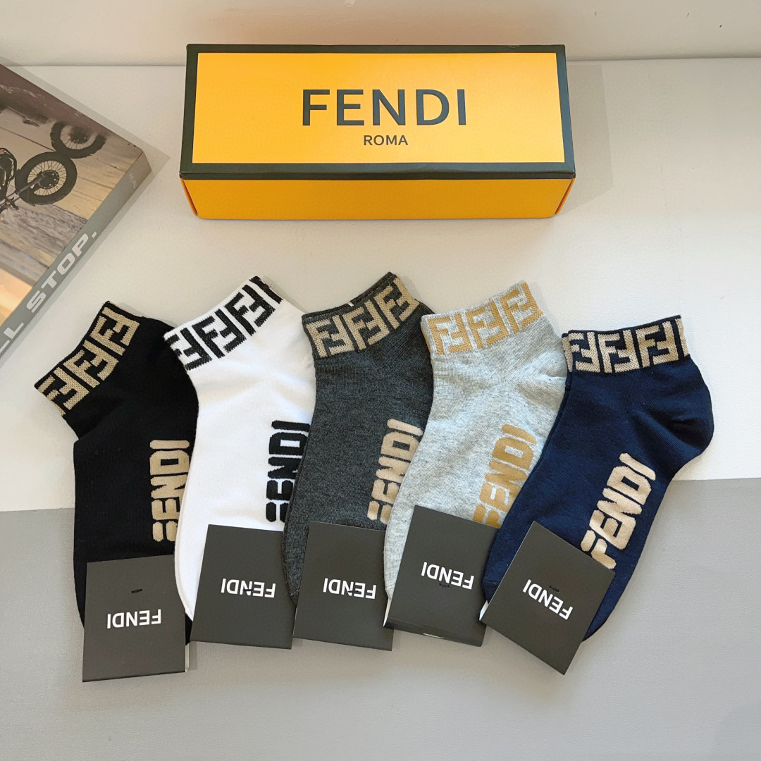 NO:295059,Packaging (5 pairs per box) FENDI Fendi New double F letter boat socks, pure cotton fabric, same style as counter, practical and easy to wear, soft and breathable, fashionable and versatile, big brands go out on the street. Socks, stockings, socks, fendi, fendi, socks19860909配包装（一盒5双） FENDI 芬迪 新款双F字母船袜,纯棉面料, 专柜同款 ,实用好穿柔软透气,时尚百搭款,大牌出街.袜子,丝袜,袜子,fendi,fendi,socks,accessory