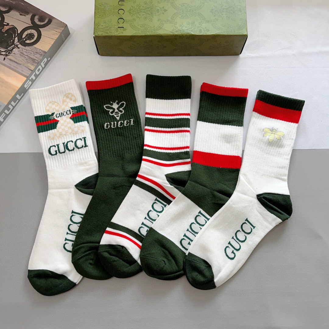 NO:297589,Packaging (5 pairs per box) Gucci Ins super popular stockings, pure cotton fabric, a must-have for trendy people, classic double G letters, personalized and fashionable versatile style!  Tough stockings, socks, gucci, socks19860909配包装（一盒5双） Gucci 古奇 ins超火爆长筒袜,纯棉面料,潮人必备 ,经典双G字母,个性时尚百搭款！补子,丝袜,袜子,gucci,socks,accessory