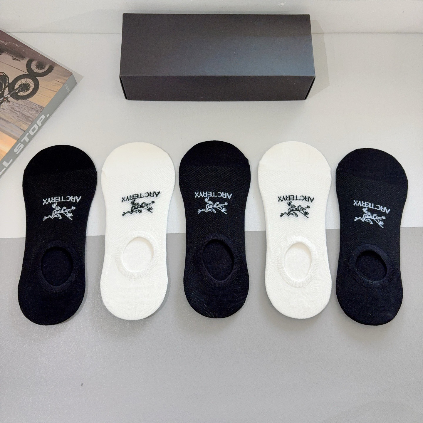 配包装（一盒5双）ARC·TERYX（始祖鸟）2025新品火爆船袜❗️竹棉面料 经典图案logo，网红同