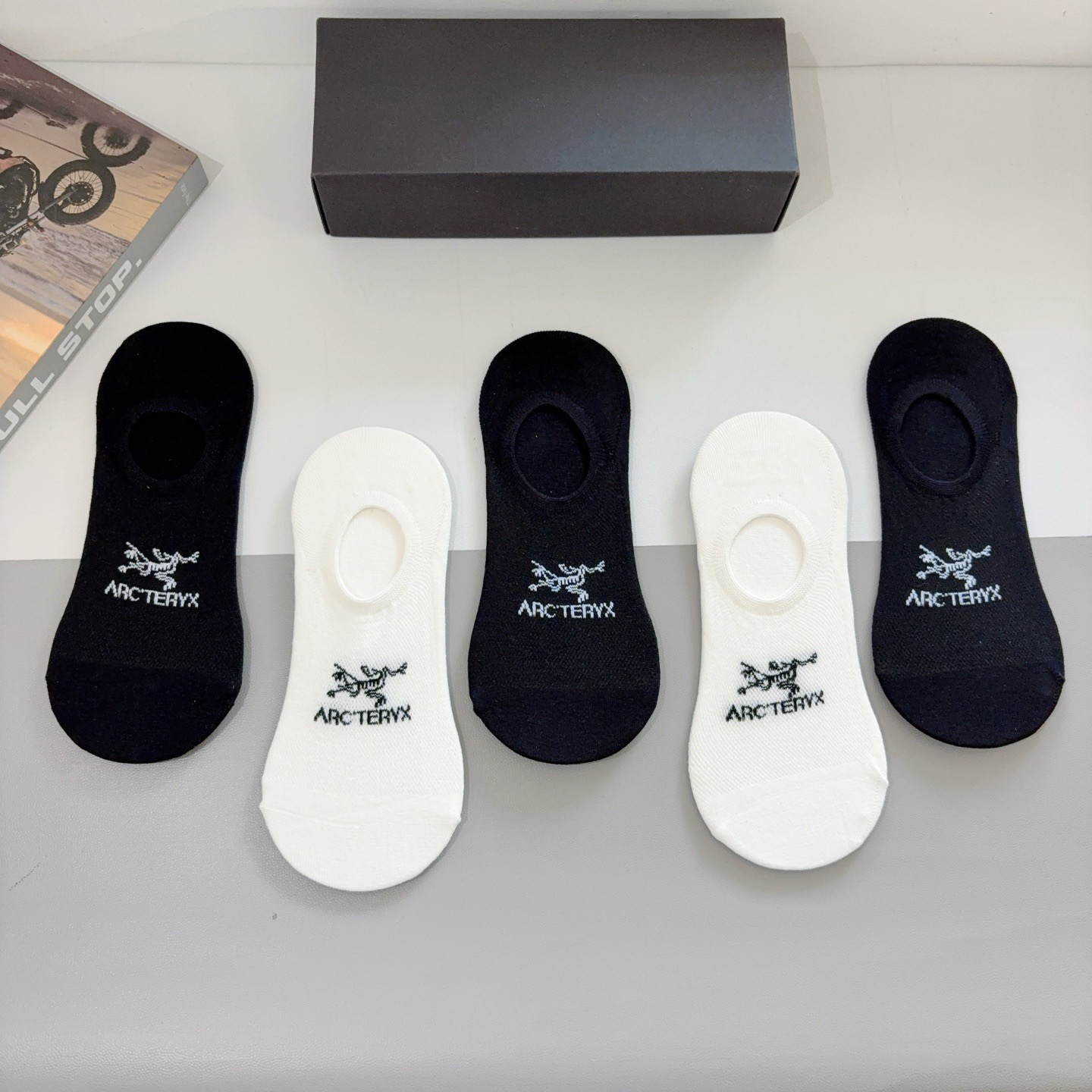 配包装（一盒5双）ARC·TERYX（始祖鸟）2025新品火爆船袜❗️竹棉面料 经典图案logo，网红同