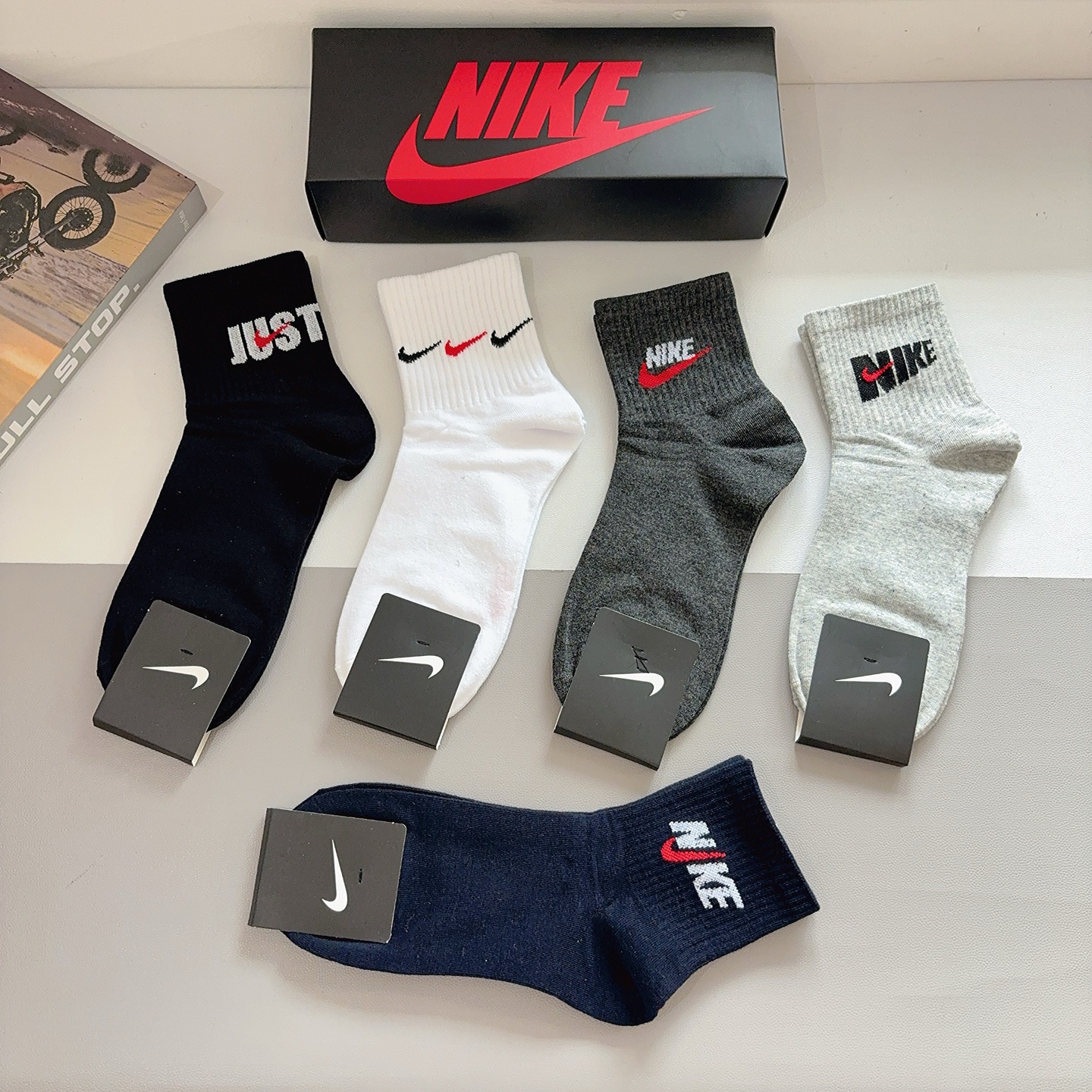 配包装（一盒5双）新款 Nike/耐克 高版本中筒短袜 超柔软面料 专柜同步男款袜子 抗菌防臭吸汗透气百