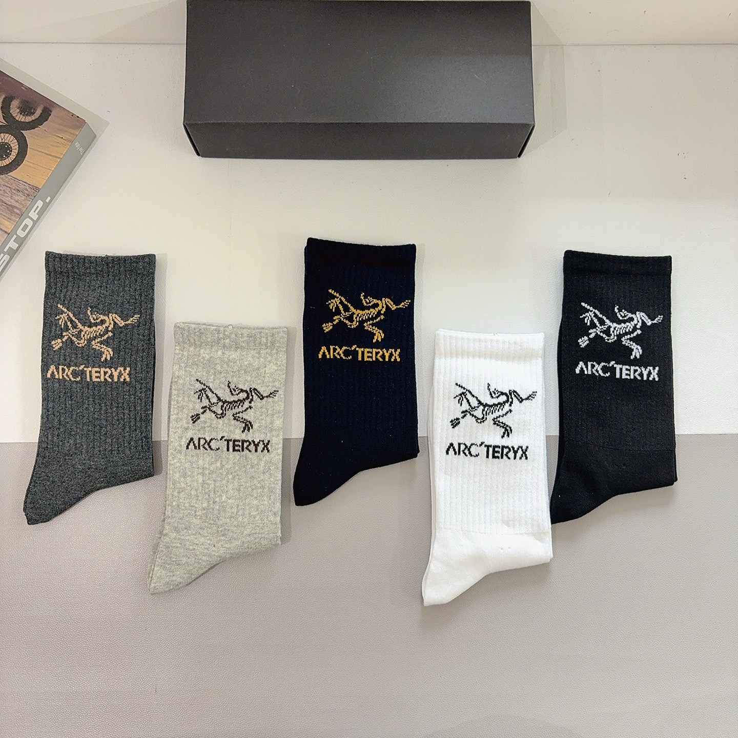 配包装（一盒5双）ARC·TERYX（始祖鸟）2025秋冬新品长筒袜子❗️高版本纯棉面料，秒杀市场普通货