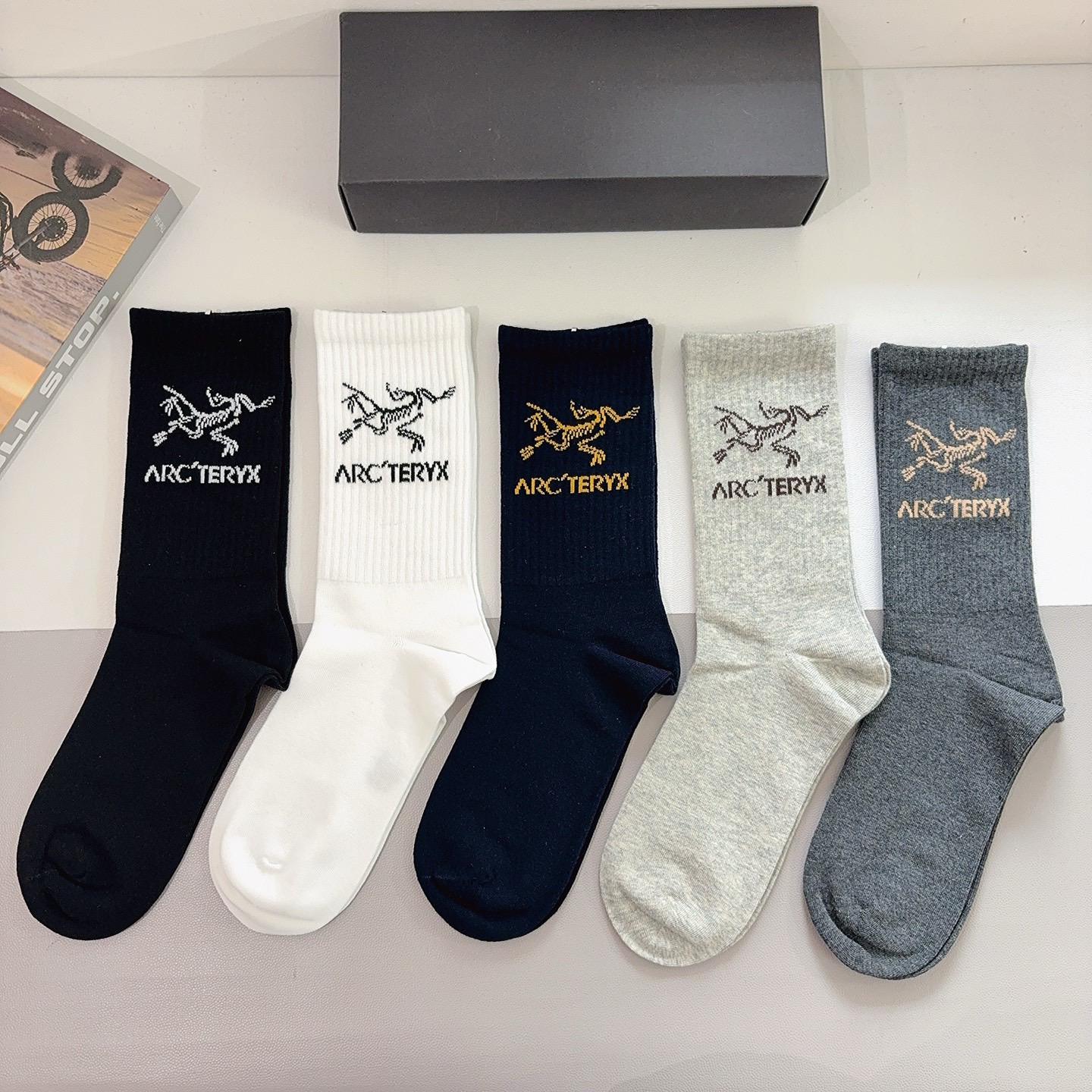 配包装（一盒5双）ARC·TERYX（始祖鸟）2025秋冬新品长筒袜子❗️高版本纯棉面料，秒杀市场普通货