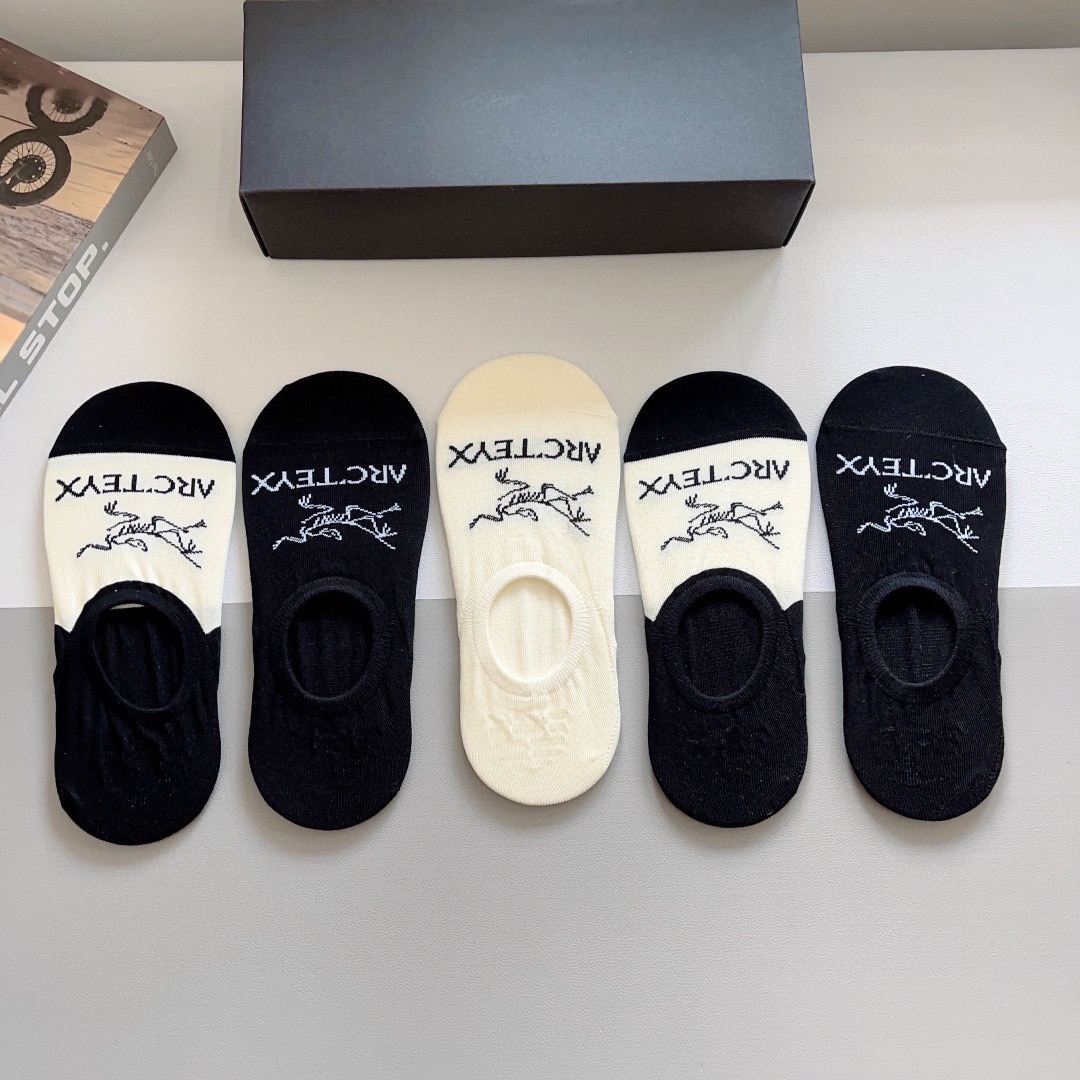 配包装（一盒5双）ARC·TERYX（始祖鸟）2024春款新品火爆船袜❗️高版本纯棉材质柔软，秒杀市场普