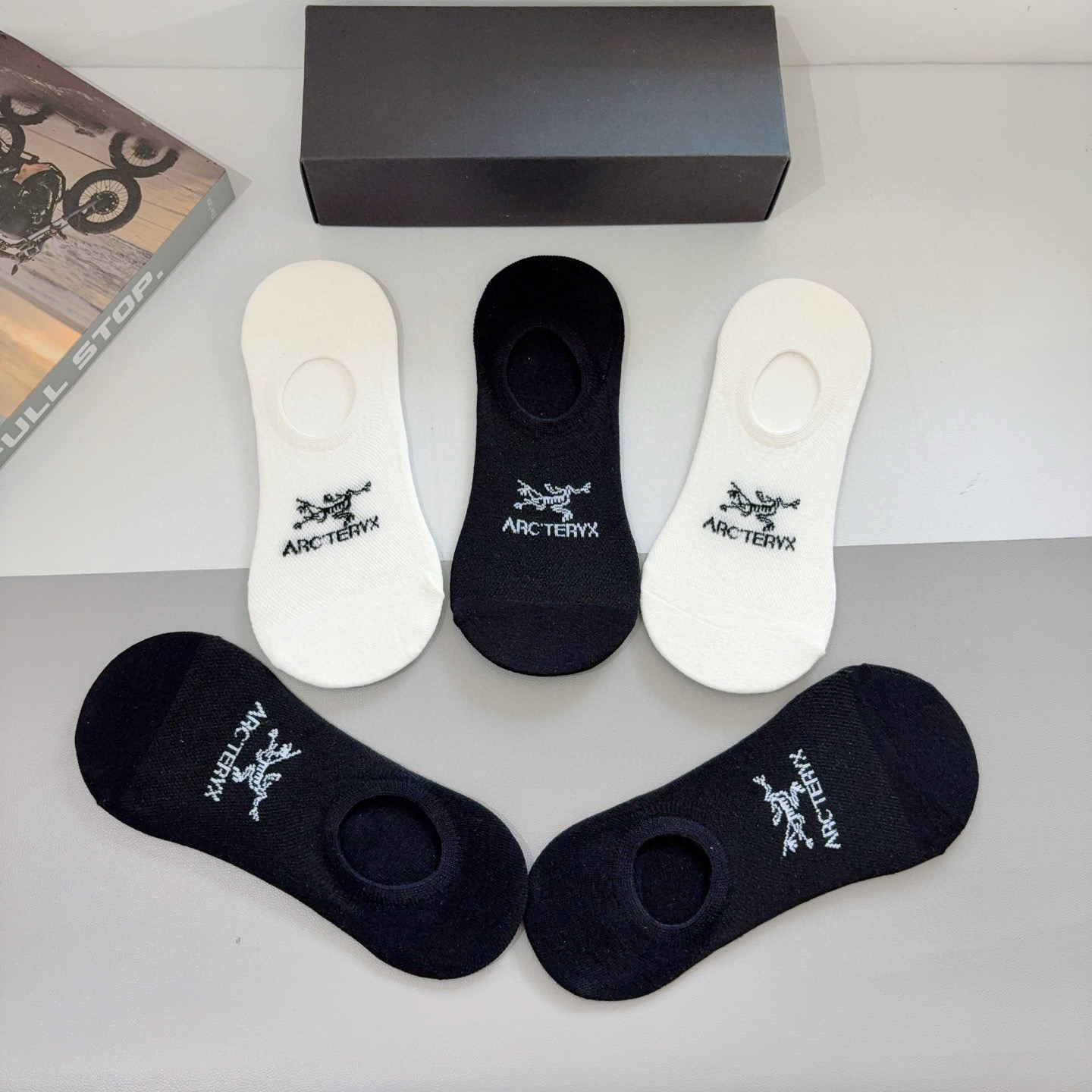 配包装（一盒5双）ARC·TERYX（始祖鸟）2025新品火爆船袜❗️竹棉面料 经典图案logo，网红同