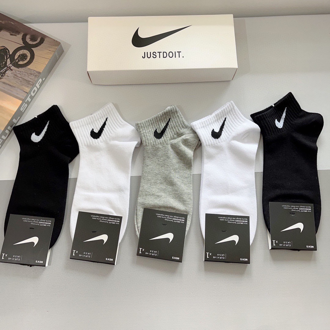 配包装（一盒5双）新款 Nike/耐克 高版本短袜 精梳棉 专柜同步 高品质 抗菌防臭吸汗透气[得意][