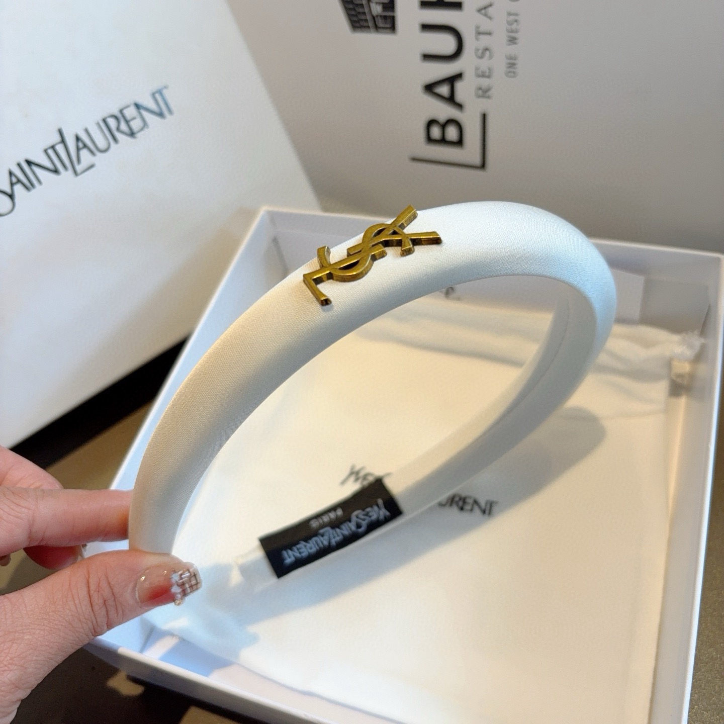 配包装YSL（圣罗兰）新款新中式海绵发箍，高级感爱心提花头箍，网红爆款推荐 搭配高端logo ，超精致时