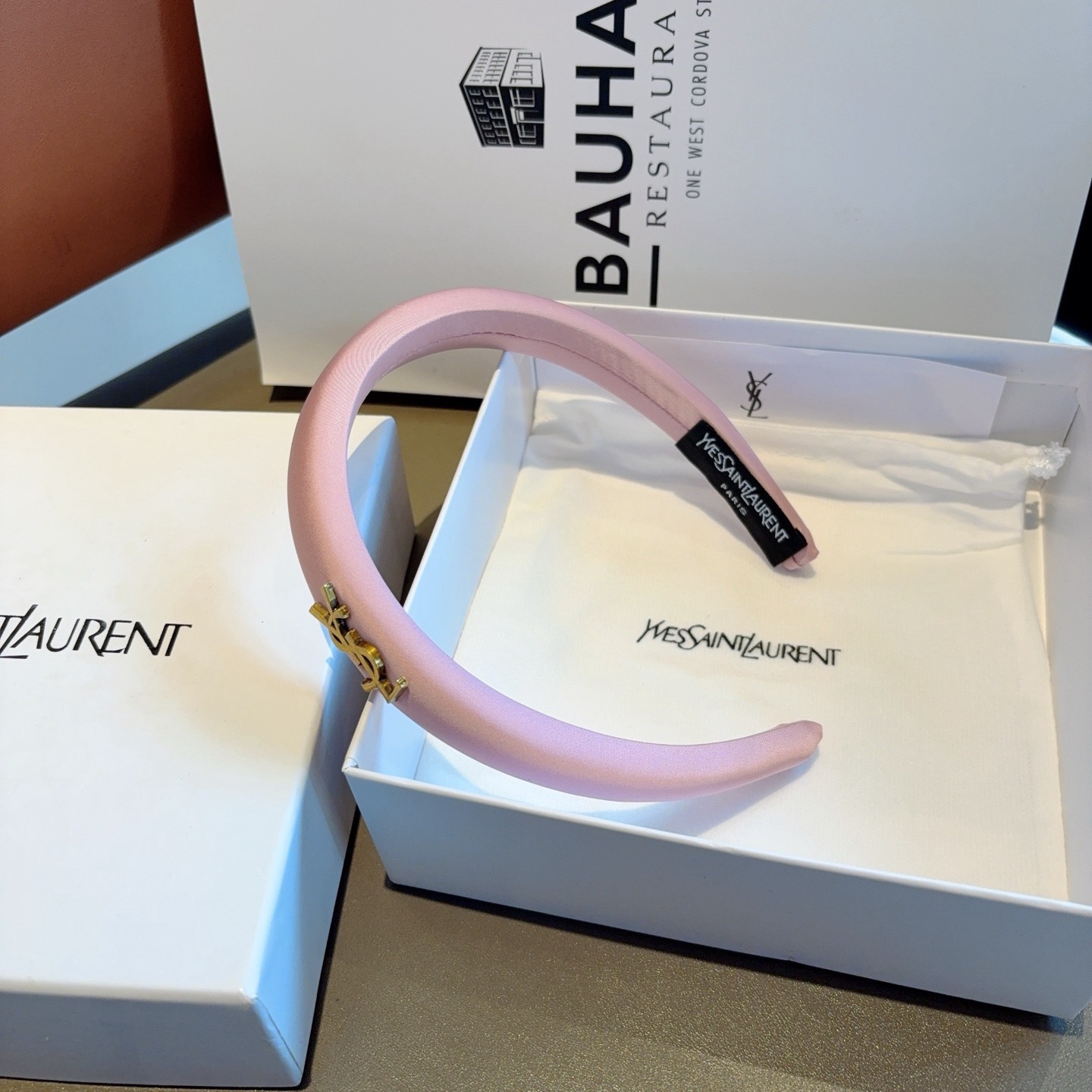 配包装YSL（圣罗兰）新款新中式海绵发箍，高级感爱心提花头箍，网红爆款推荐 搭配高端logo ，超精致时