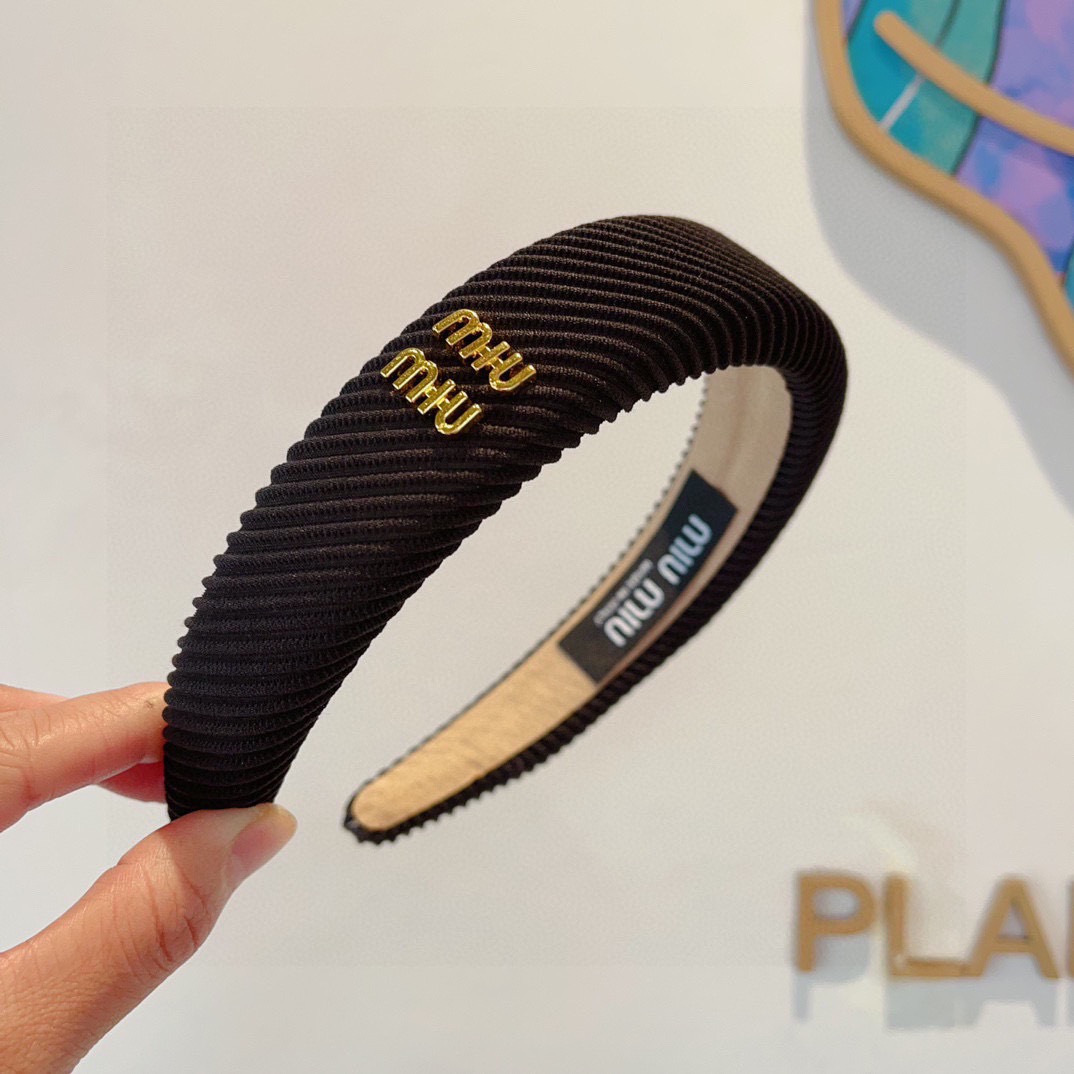 配包装MIUMIU（缪缪）新款手工制作发箍，原单货，简约百搭，潮女必备品，超级的高大上！