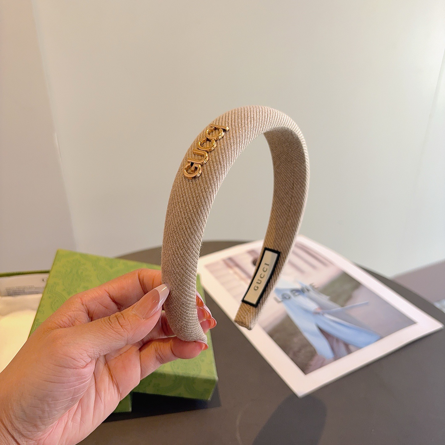 配包装Gucci古奇 网红经典新款宽版发箍，女神必备单品头箍，非常百搭，时尚潮流！
