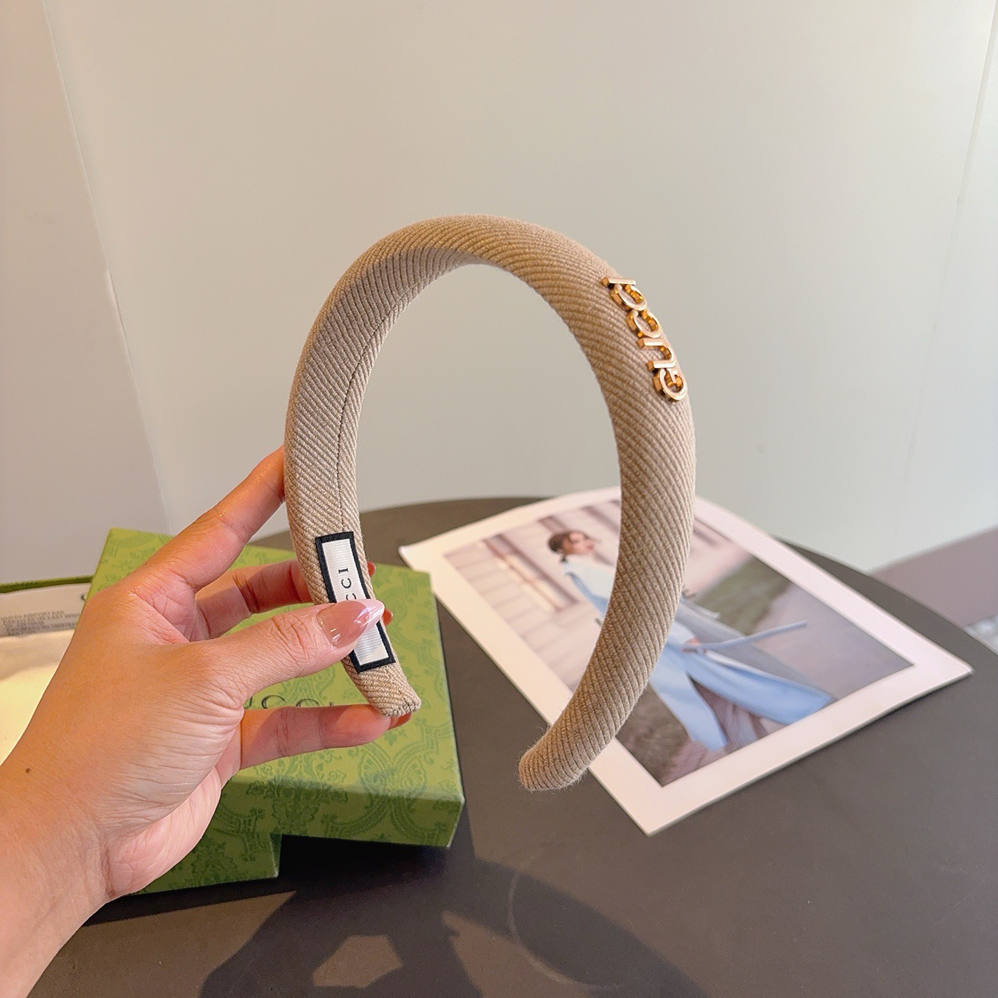 配包装Gucci古奇 网红经典新款宽版发箍，女神必备单品头箍，非常百搭，时尚潮流！