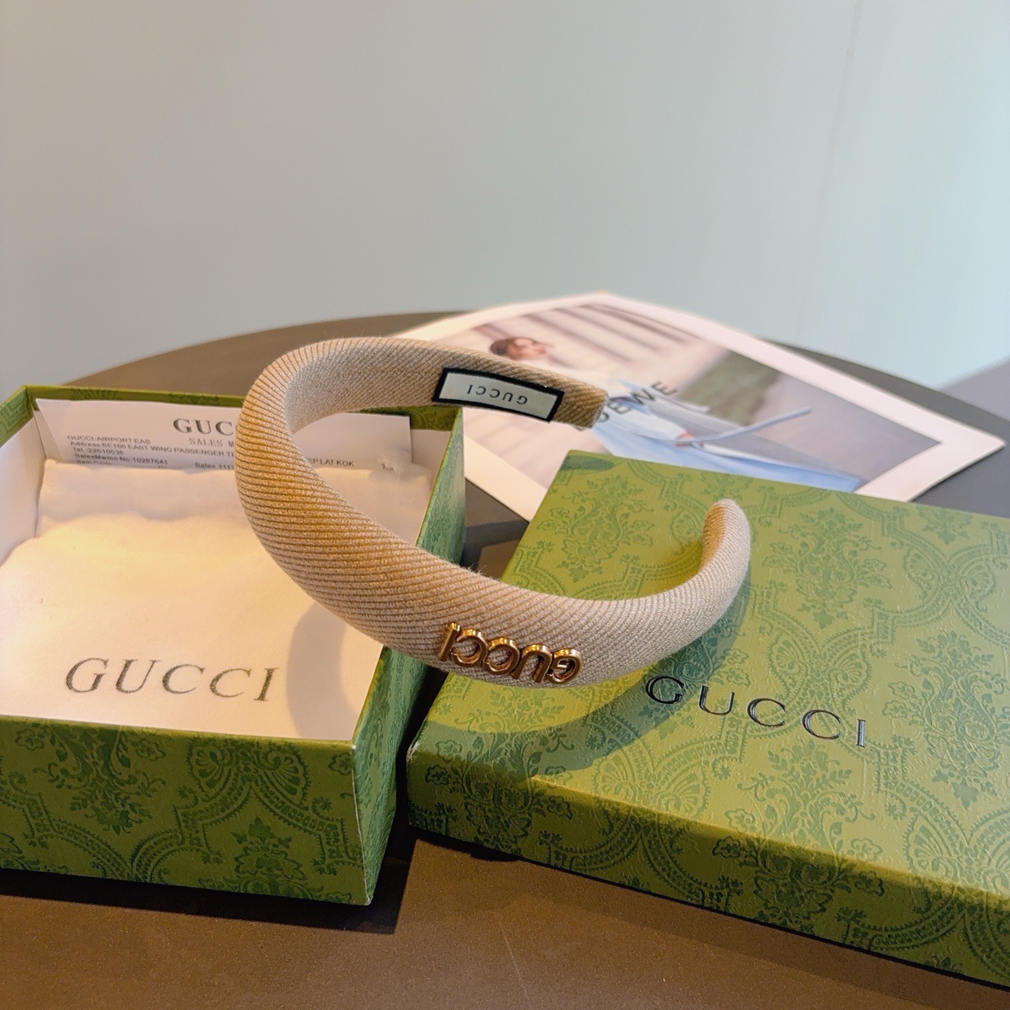 配包装Gucci古奇 网红经典新款宽版发箍，女神必备单品头箍，非常百搭，时尚潮流！