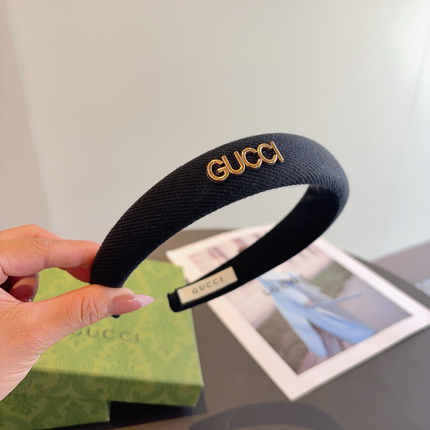配包装Gucci古奇 网红经典新款宽版发箍，女神必备单品头箍，非常百搭，时尚潮流！
