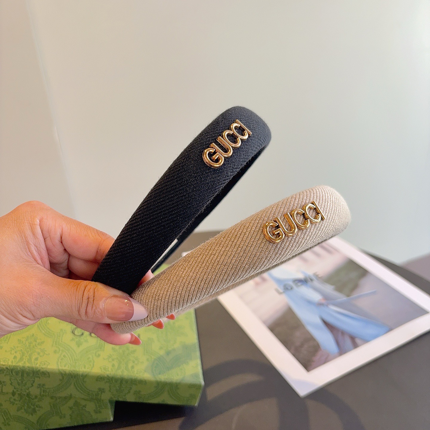 配包装Gucci古奇 网红经典新款宽版发箍，女神必备单品头箍，非常百搭，时尚潮流！