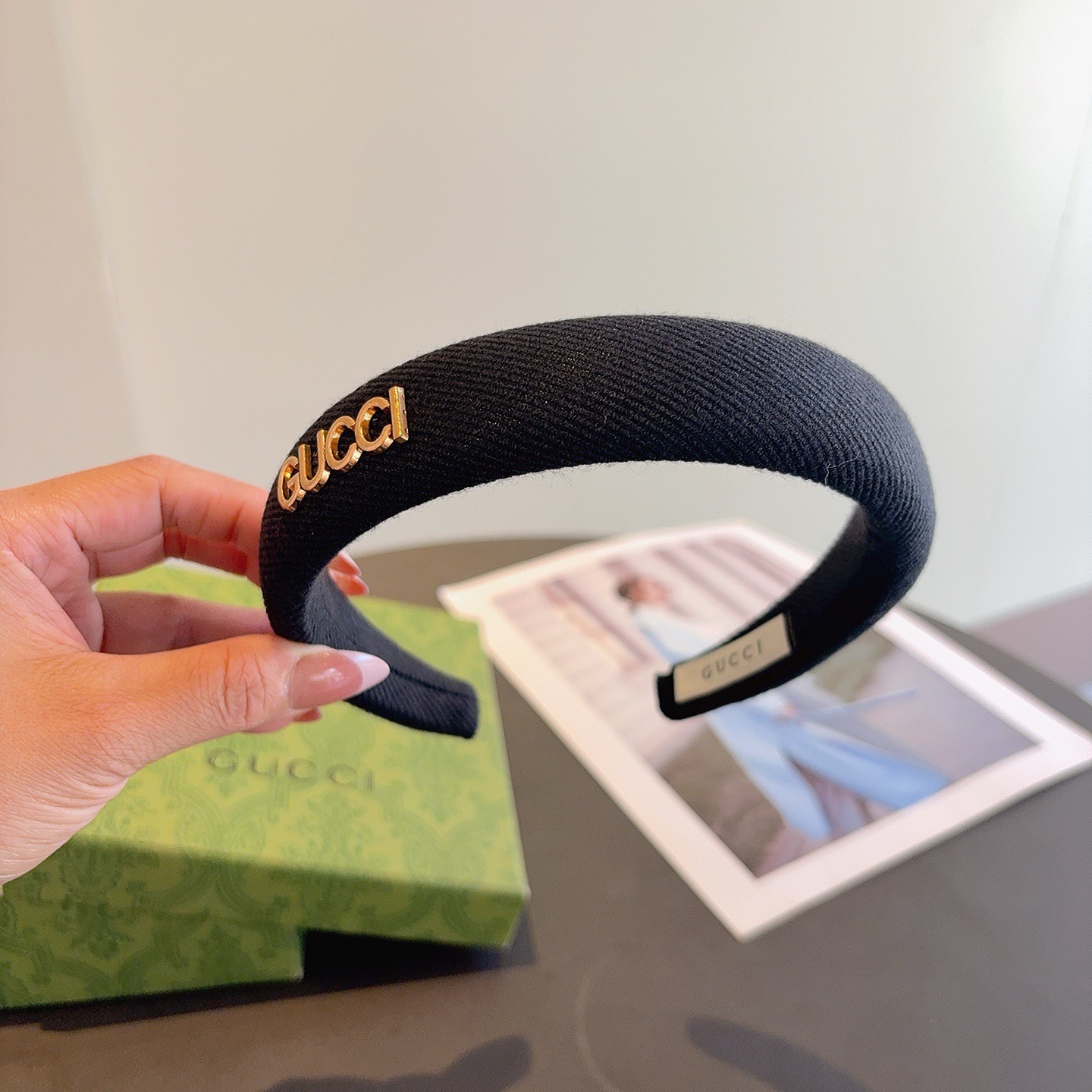 配包装Gucci古奇 网红经典新款宽版发箍，女神必备单品头箍，非常百搭，时尚潮流！