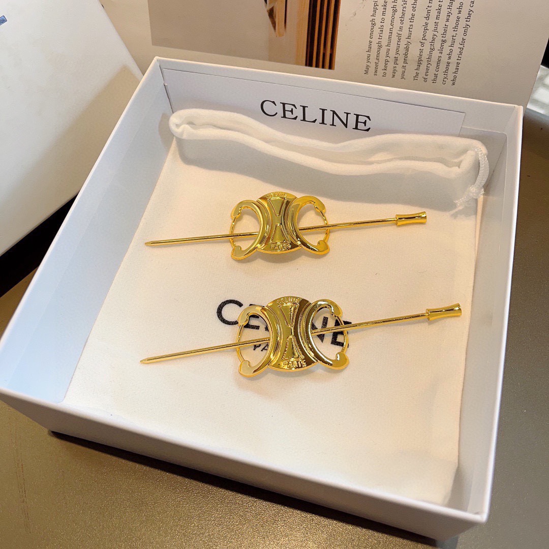 配包装CELINE（赛琳）凯旋门法式宫廷风复古时髦发簪，佩戴舒适无压力，造型搭配必备！非常时尚百搭！女神