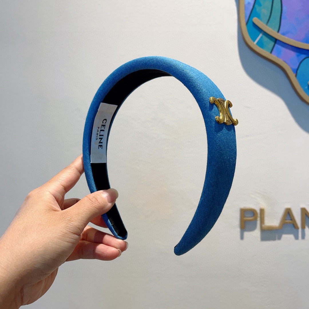 配包装CELINE（赛琳）复古牛仔布网红爆款发箍，夏天宽边显脸小头箍 佩戴舒适无压力，高级感外出非常时尚