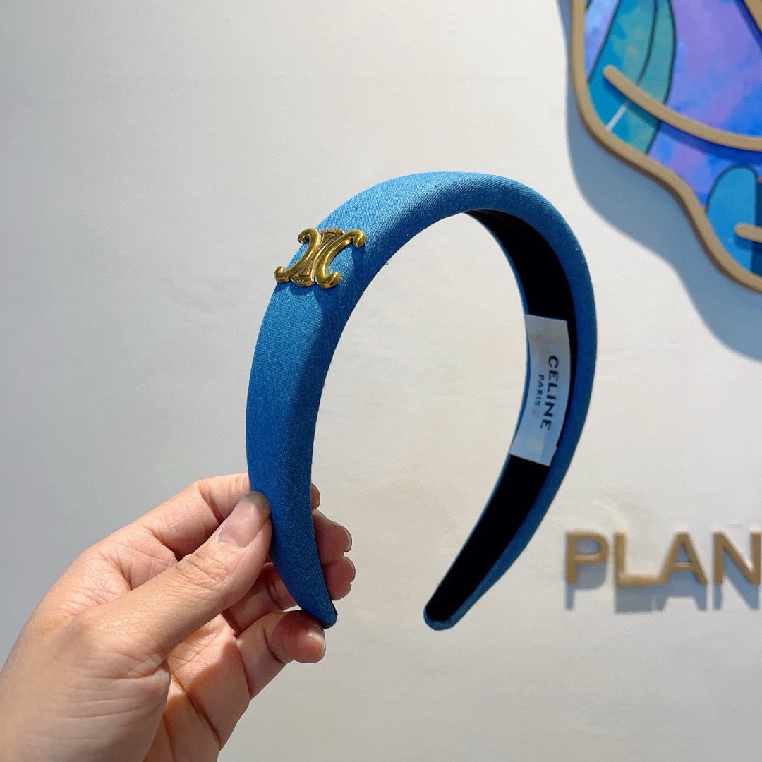 配包装CELINE（赛琳）复古牛仔布网红爆款发箍，夏天宽边显脸小头箍 佩戴舒适无压力，高级感外出非常时尚