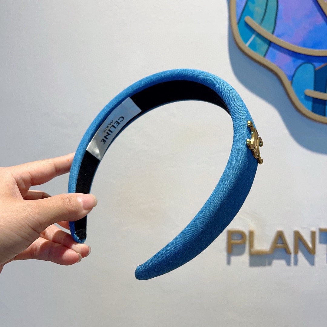 配包装CELINE（赛琳）复古牛仔布网红爆款发箍，夏天宽边显脸小头箍 佩戴舒适无压力，高级感外出非常时尚