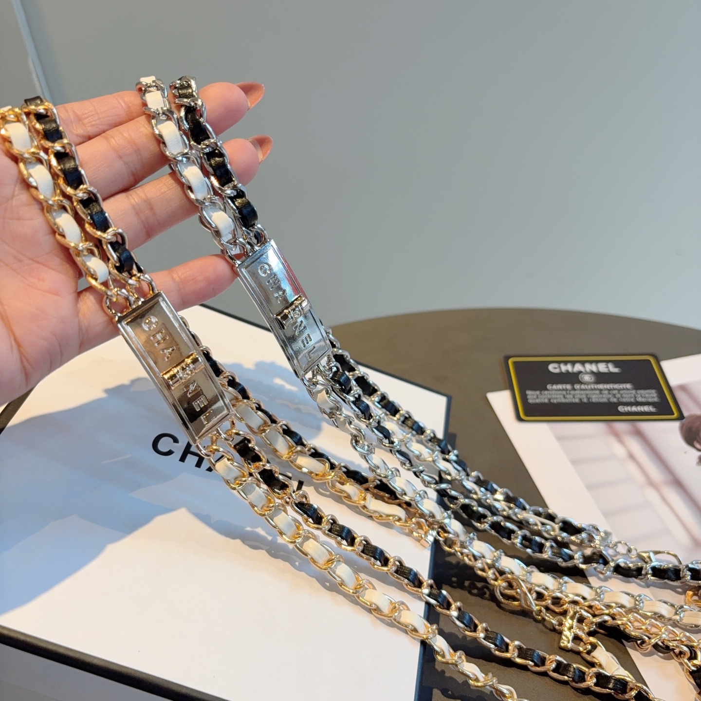 配包装CHANEL （香奈儿） 新款高端金属链条腰链 项链 两用款，轻奢风高级感百搭款 女神必备单品，时