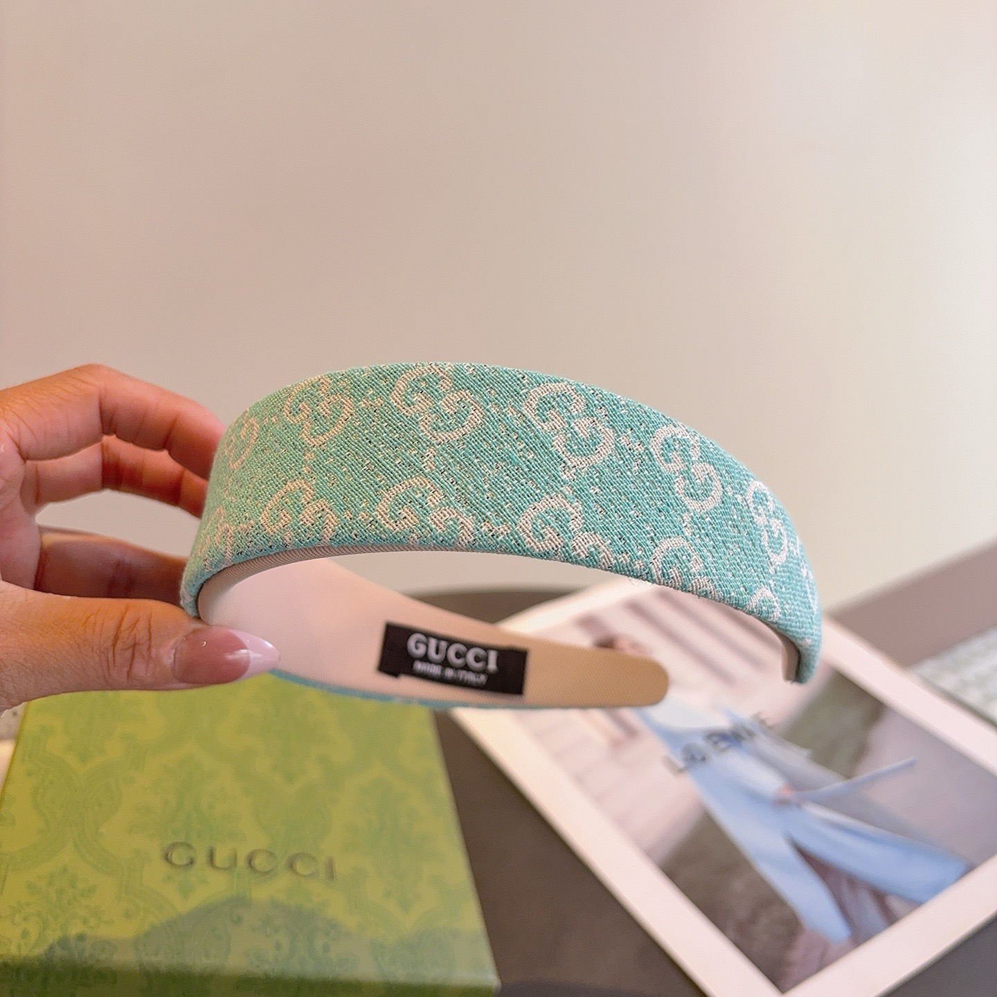 配包装Gucci（古奇）新款高版本双层发箍，佩戴舒适无压力，造型搭配必备头饰！非常时尚百搭！女神必备！名