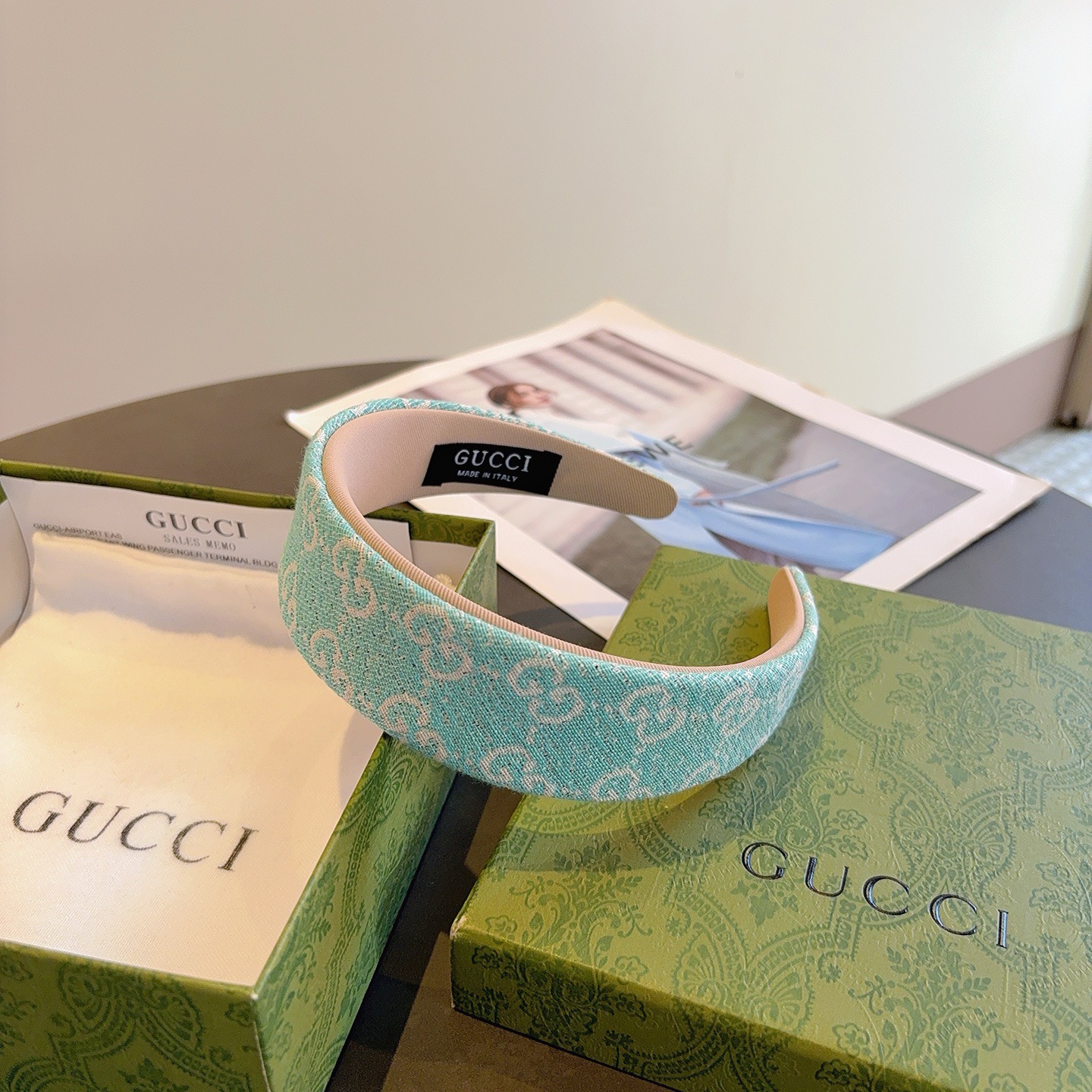 配包装Gucci（古奇）新款高版本双层发箍，佩戴舒适无压力，造型搭配必备头饰！非常时尚百搭！女神必备！名