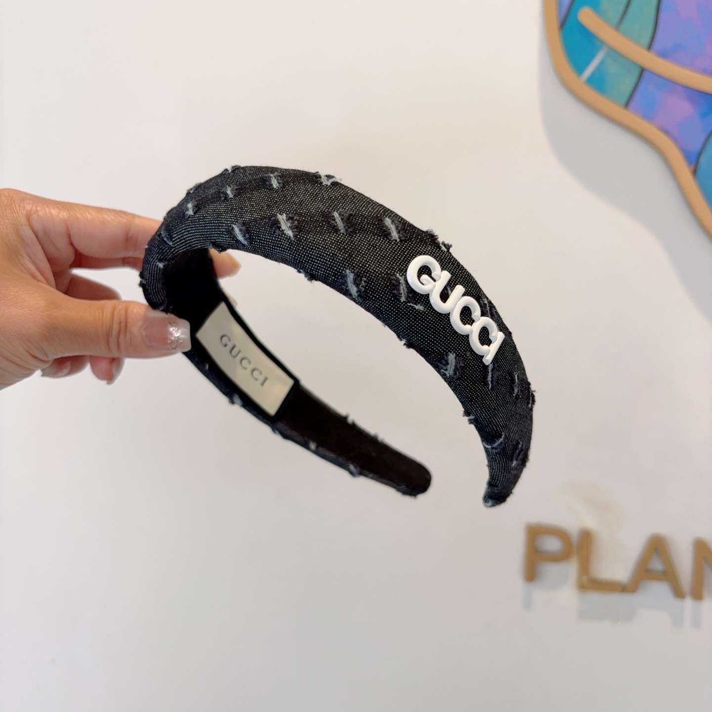 配包装Gucci古奇 明星经典新款牛仔布发箍，女神必备单品头箍，非常百搭，时尚潮流！