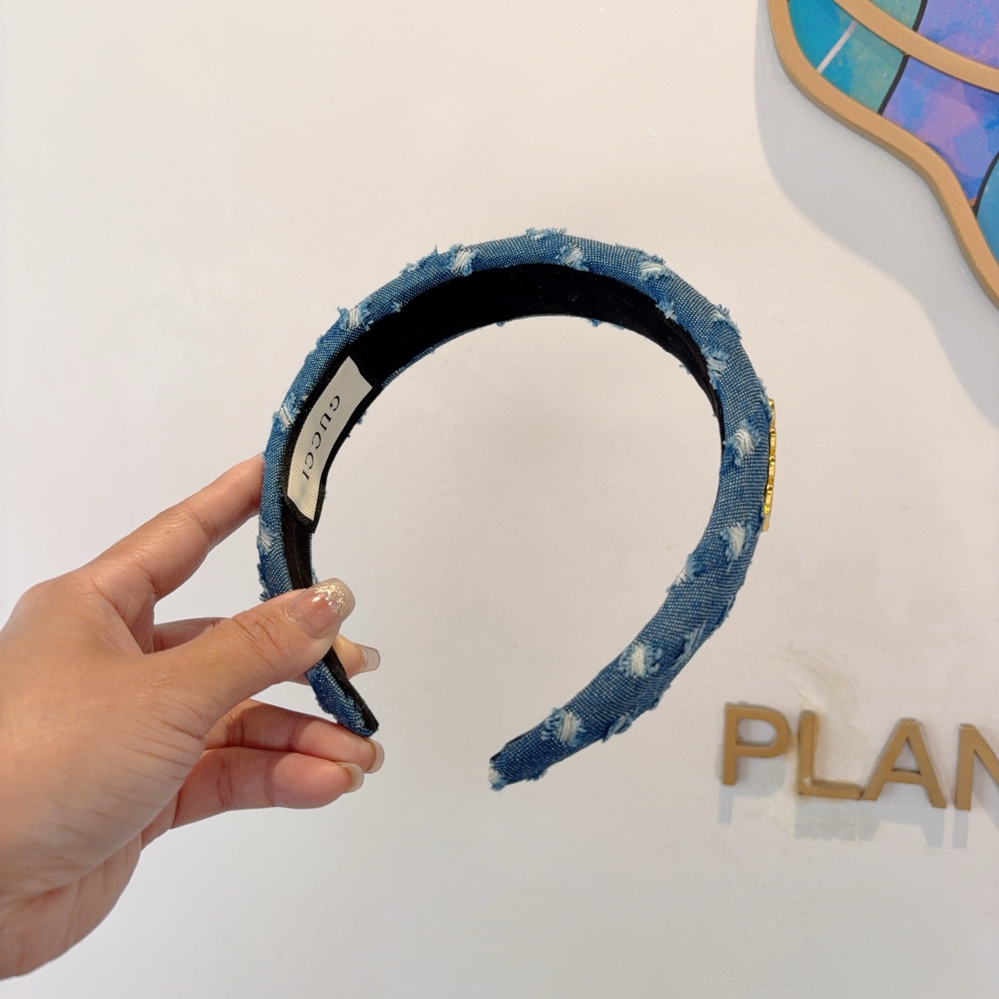 配包装Gucci古奇 明星经典新款牛仔布发箍，女神必备单品头箍，非常百搭，时尚潮流！