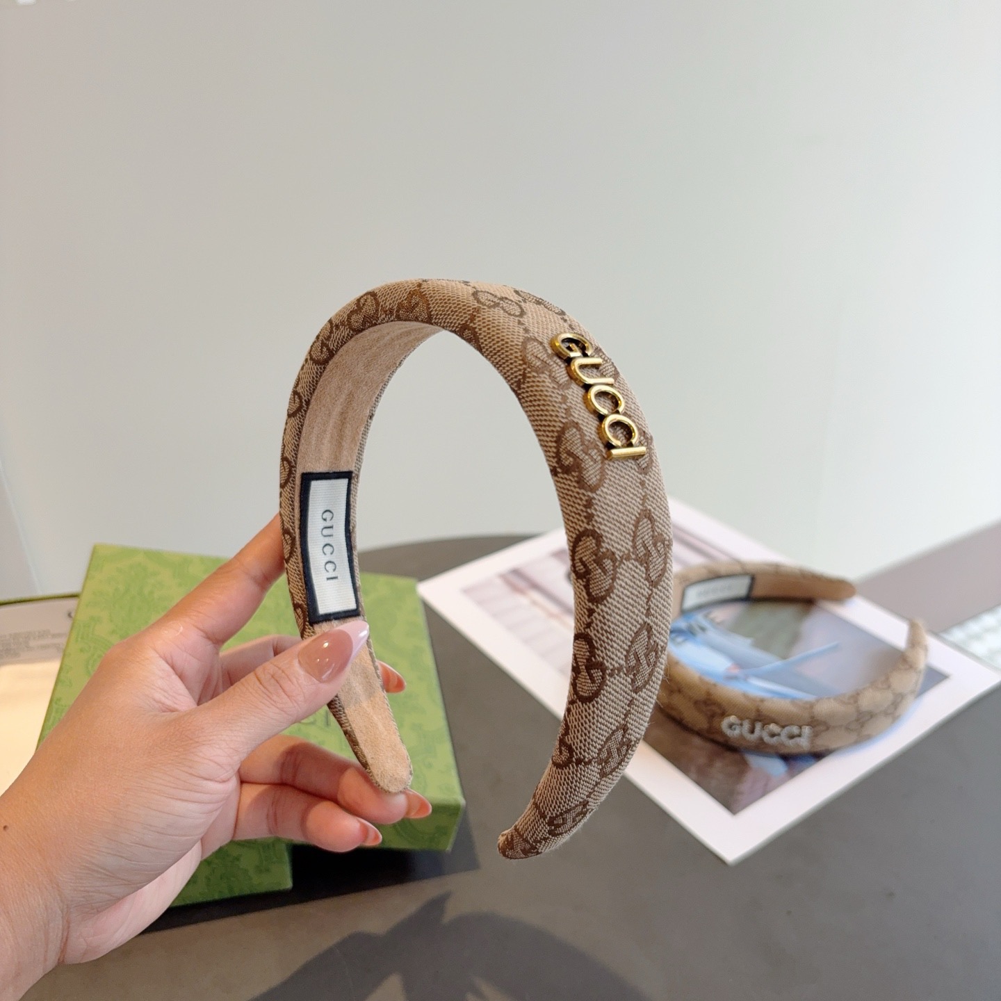 配包装Gucci古奇 官方经典新款双G发箍，女神必备单品，非常百搭，时尚潮流