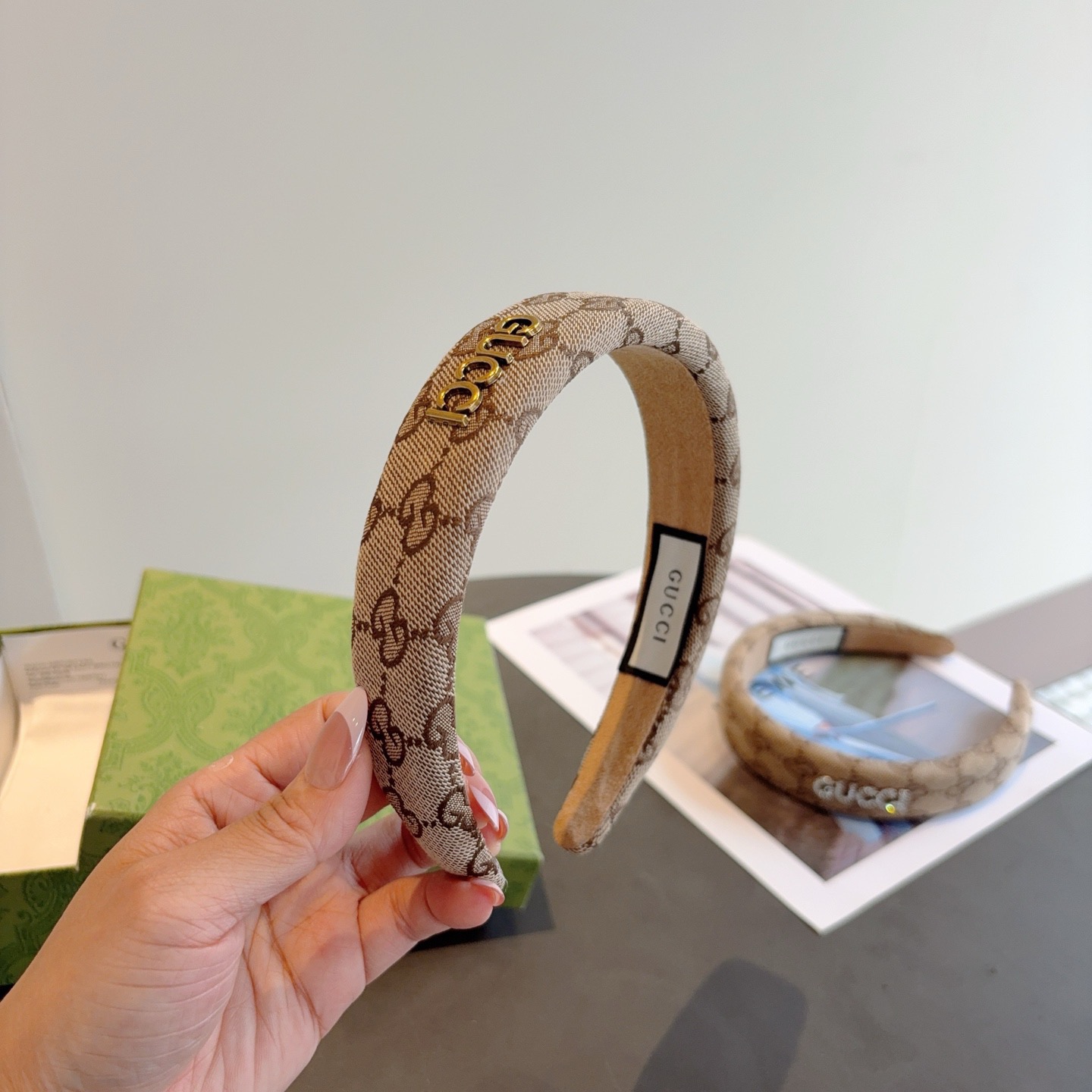 配包装Gucci古奇 官方经典新款双G发箍，女神必备单品，非常百搭，时尚潮流