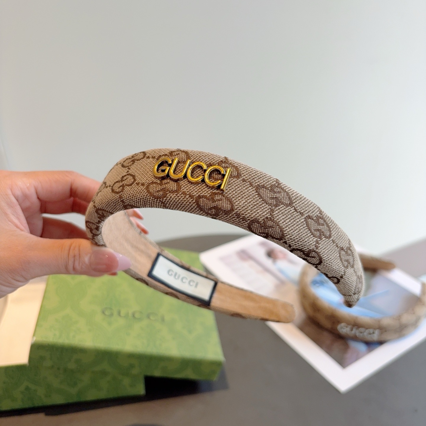 配包装Gucci古奇 官方经典新款双G发箍，女神必备单品，非常百搭，时尚潮流