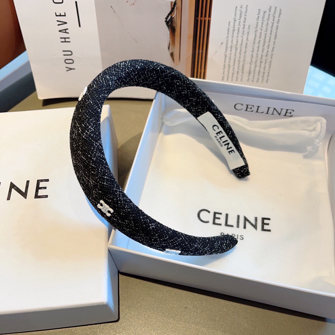 配包装CELINE（赛琳）新品网红同款发箍，佩戴舒适无压力，造型搭配必备！时尚外出百搭款发饰！