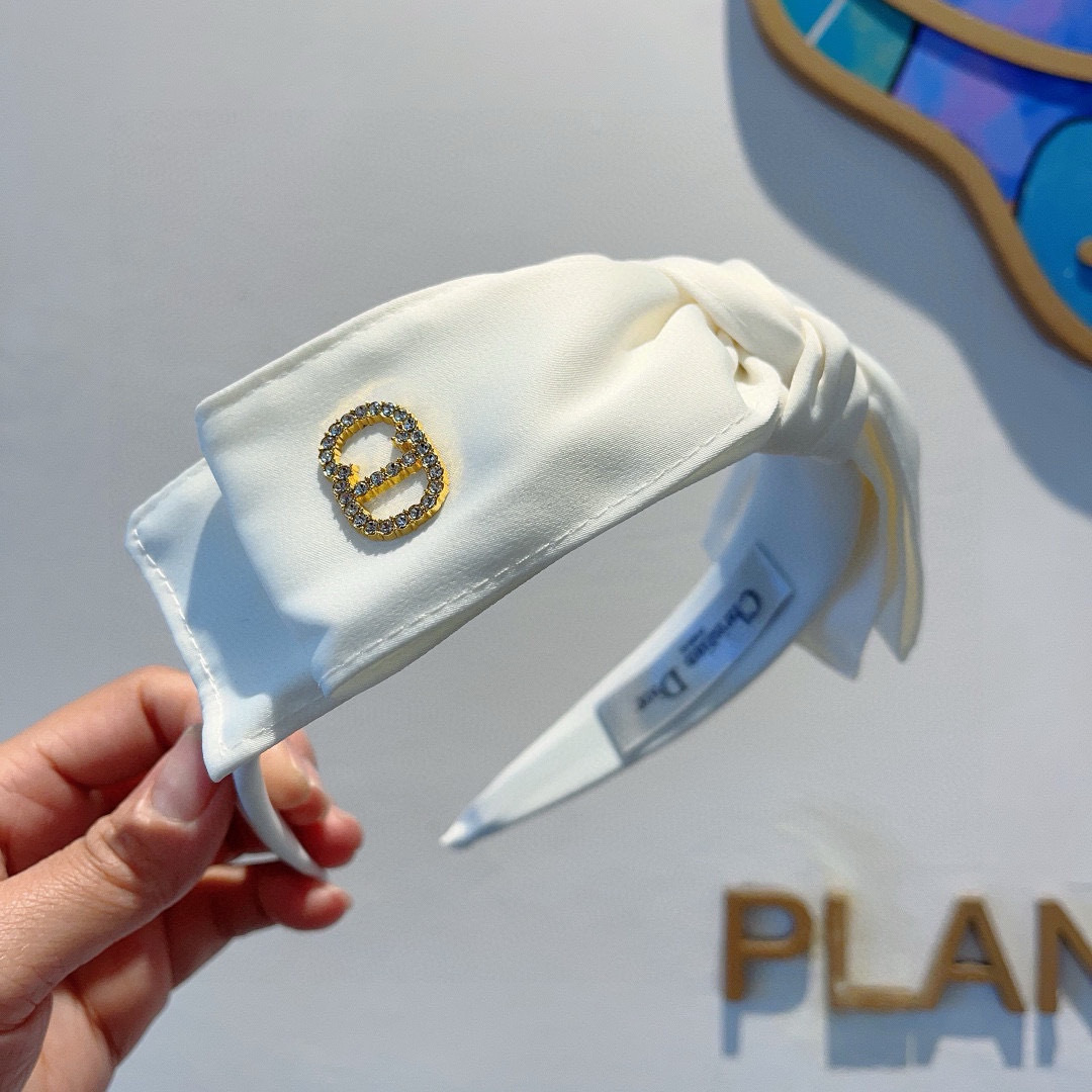 配包装Dior（迪奥） 新款宽边蝴蝶结大牌发箍, 网红爆款防滑头箍、让你的魅力绽放 清新淑女范让时尚更简