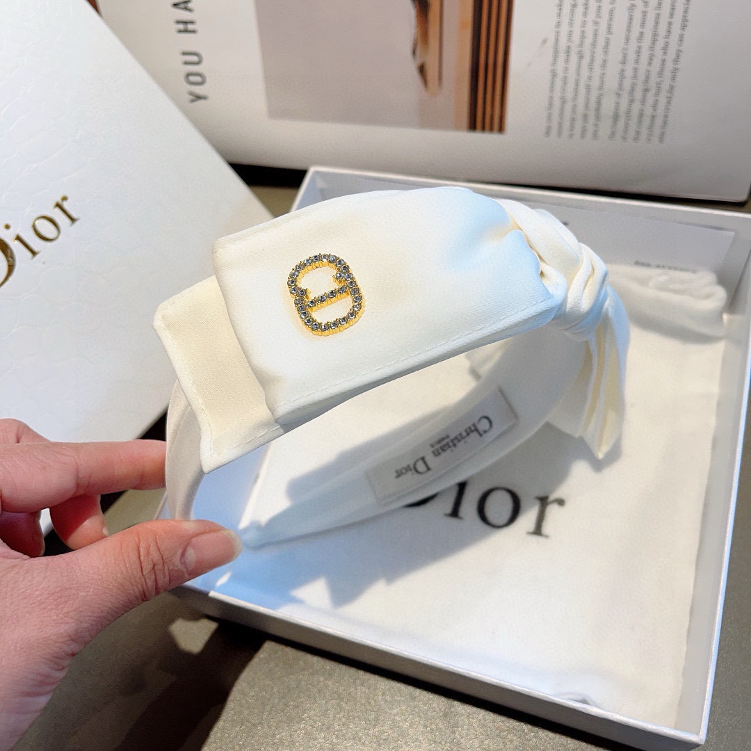 配包装Dior（迪奥） 新款宽边蝴蝶结大牌发箍, 网红爆款防滑头箍、让你的魅力绽放 清新淑女范让时尚更简