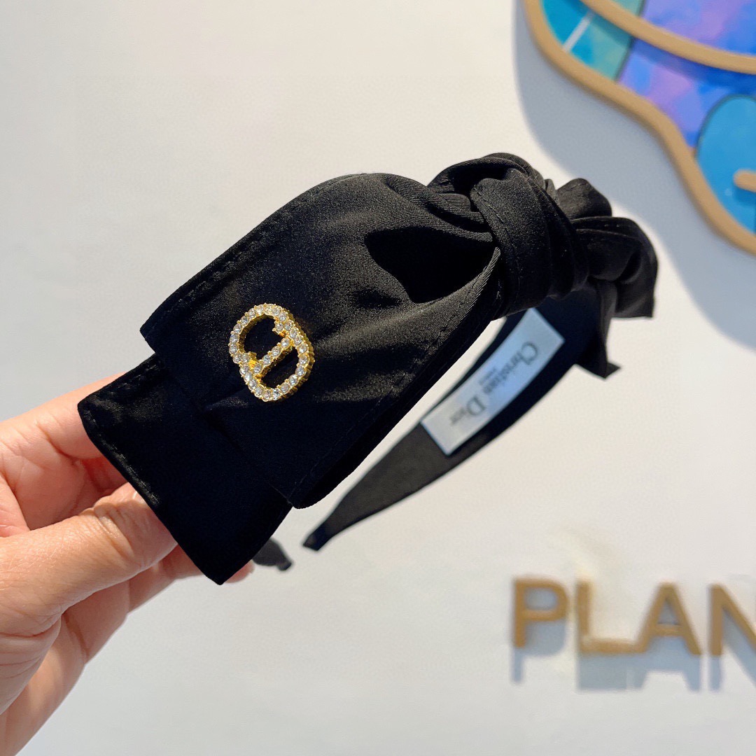 配包装Dior（迪奥） 新款宽边蝴蝶结大牌发箍, 网红爆款防滑头箍、让你的魅力绽放 清新淑女范让时尚更简